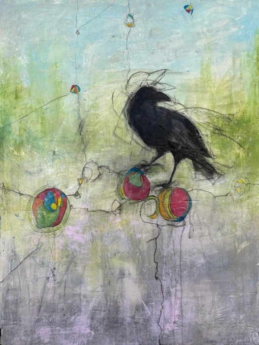 Raven / Crow and Three Balls